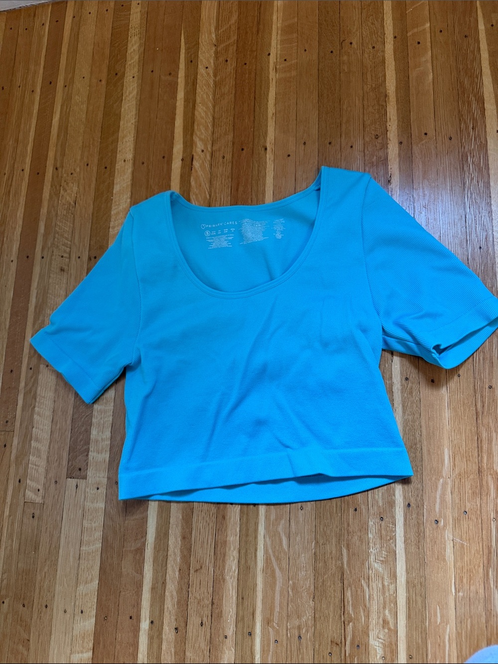 Primark Bright Turquoise Scoop Neck Crop Top